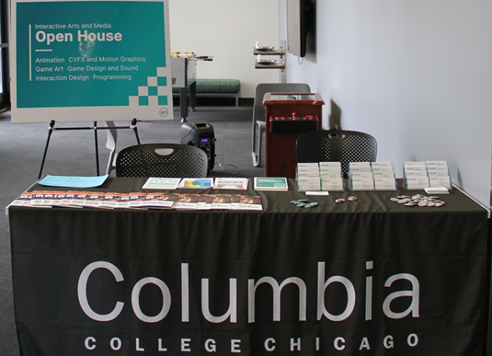 photograph of IAM's welcome table at Open House