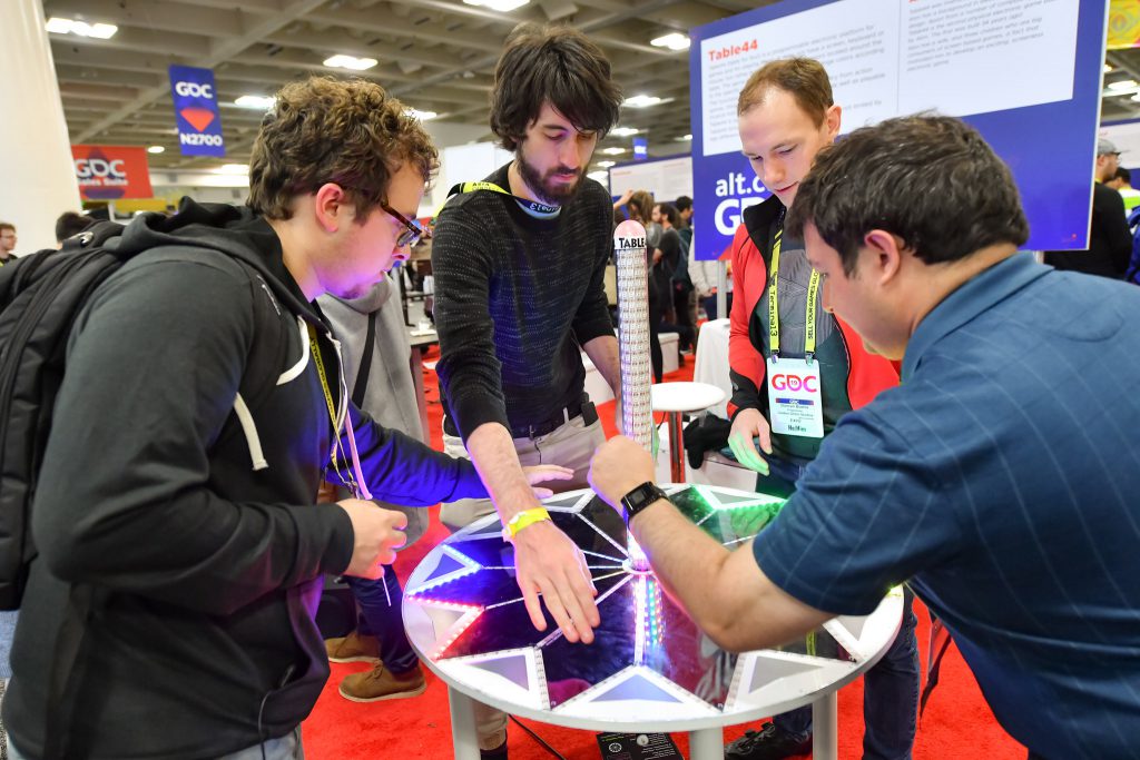 Students Playing a Game at GDC Expo