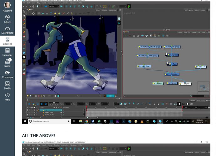 Canvas LMS screenshot for Digital Animation Techniques: Ink, Paint & Composite