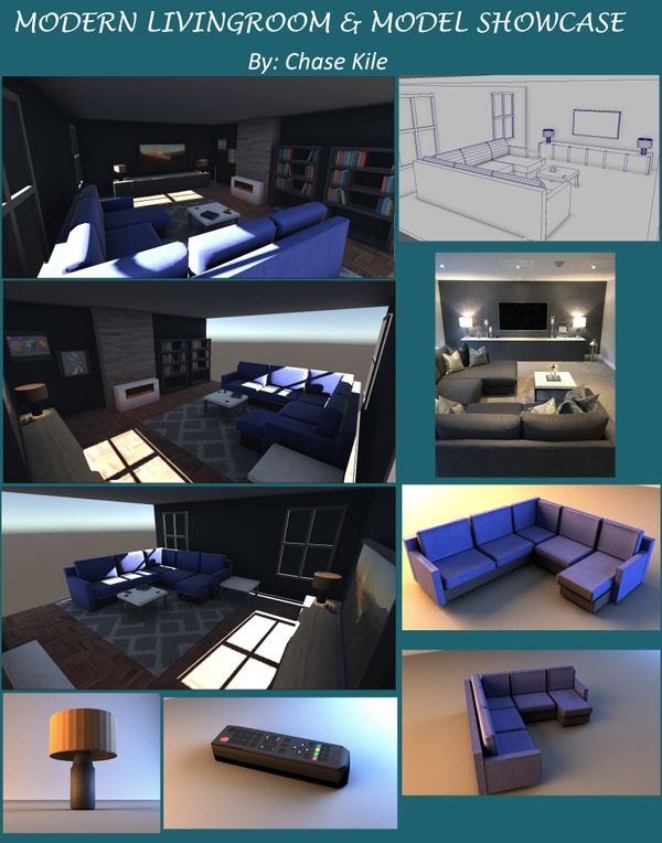 Screenshot #1 of 3D Modeling: Modern Living Room & Model Showcase by Chase Kile